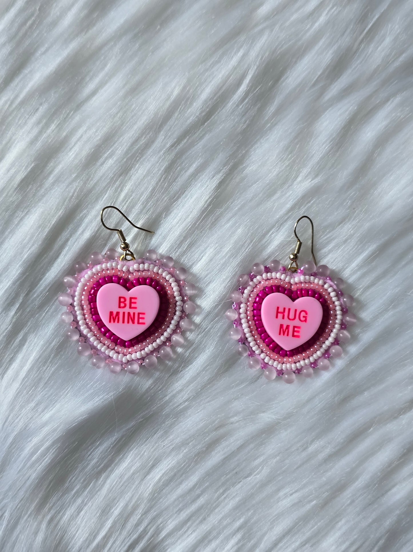 Pink Candy Gram button earrings