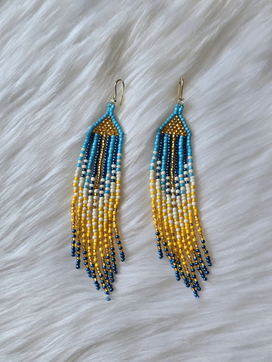 Blue and Gold medium fringe