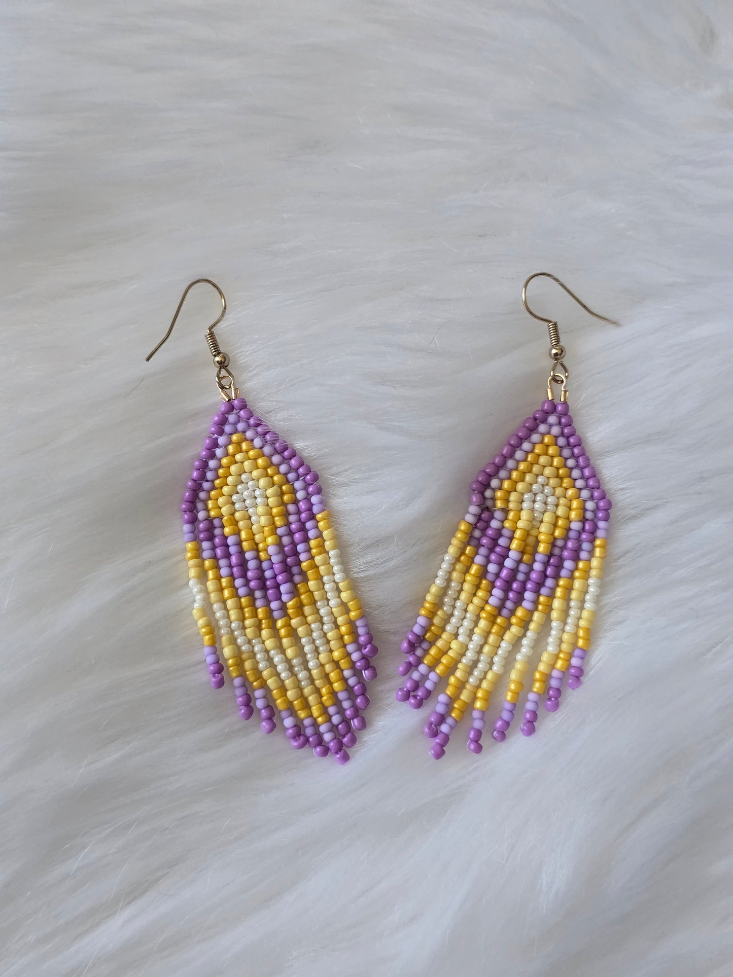 Purple and Yellow short fringe