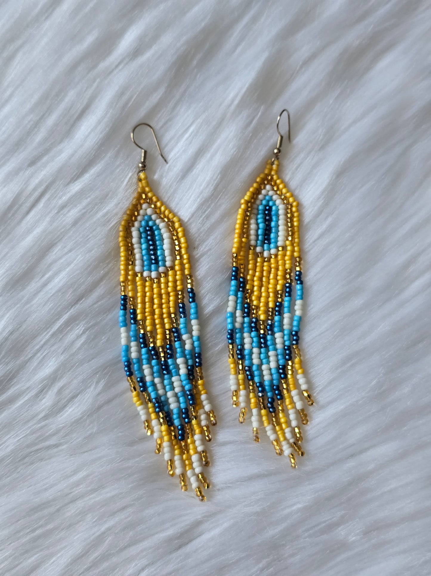 Yellow and Blue medium fringe
