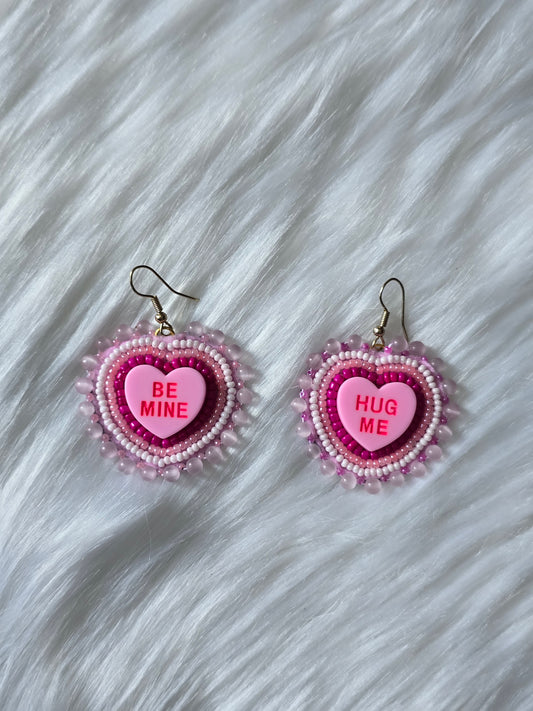 Pink Candy Gram button earrings