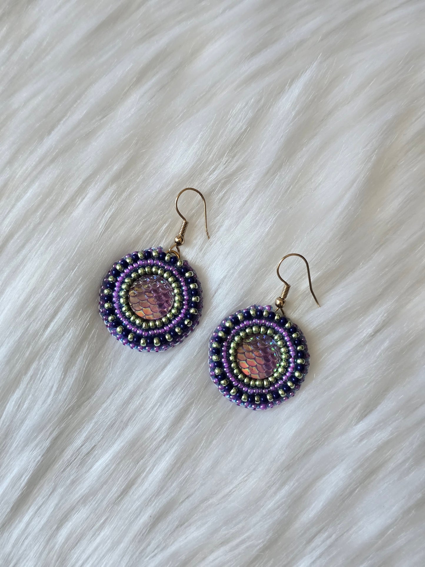 Northern Lights button earrings