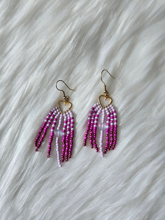 Tiny Pink Heart fringe